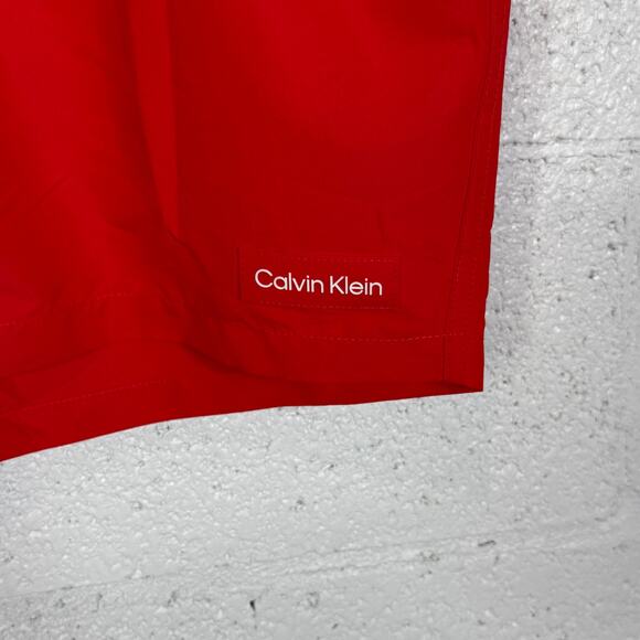 Calvin Klein Men's Modern Euro 5" Volley Swim Trunks red XXL - Picture 2 of 6